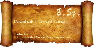 Baumhakl Szvetlana névjegykártya